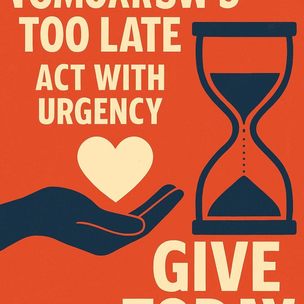 Tomorrow’s Too Late: Act with Urgency, Give Today